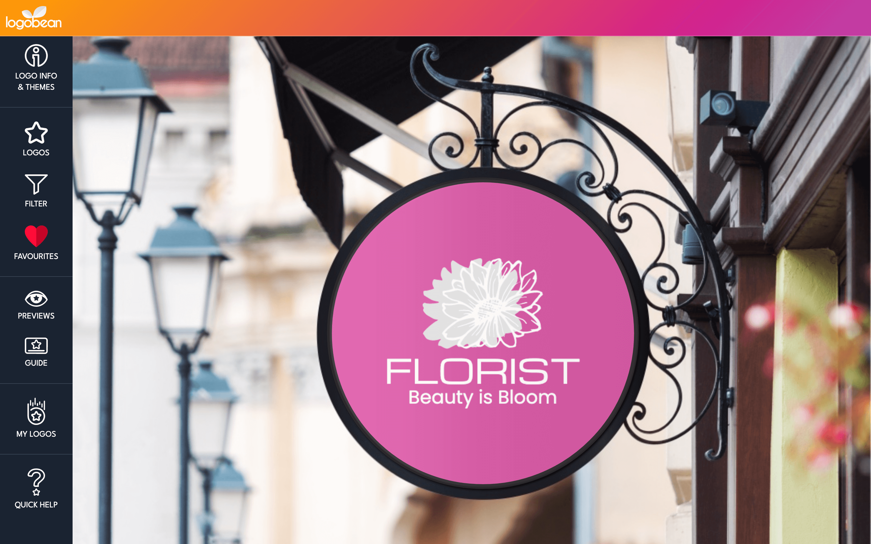 Floral logo mockup logobean preview 2