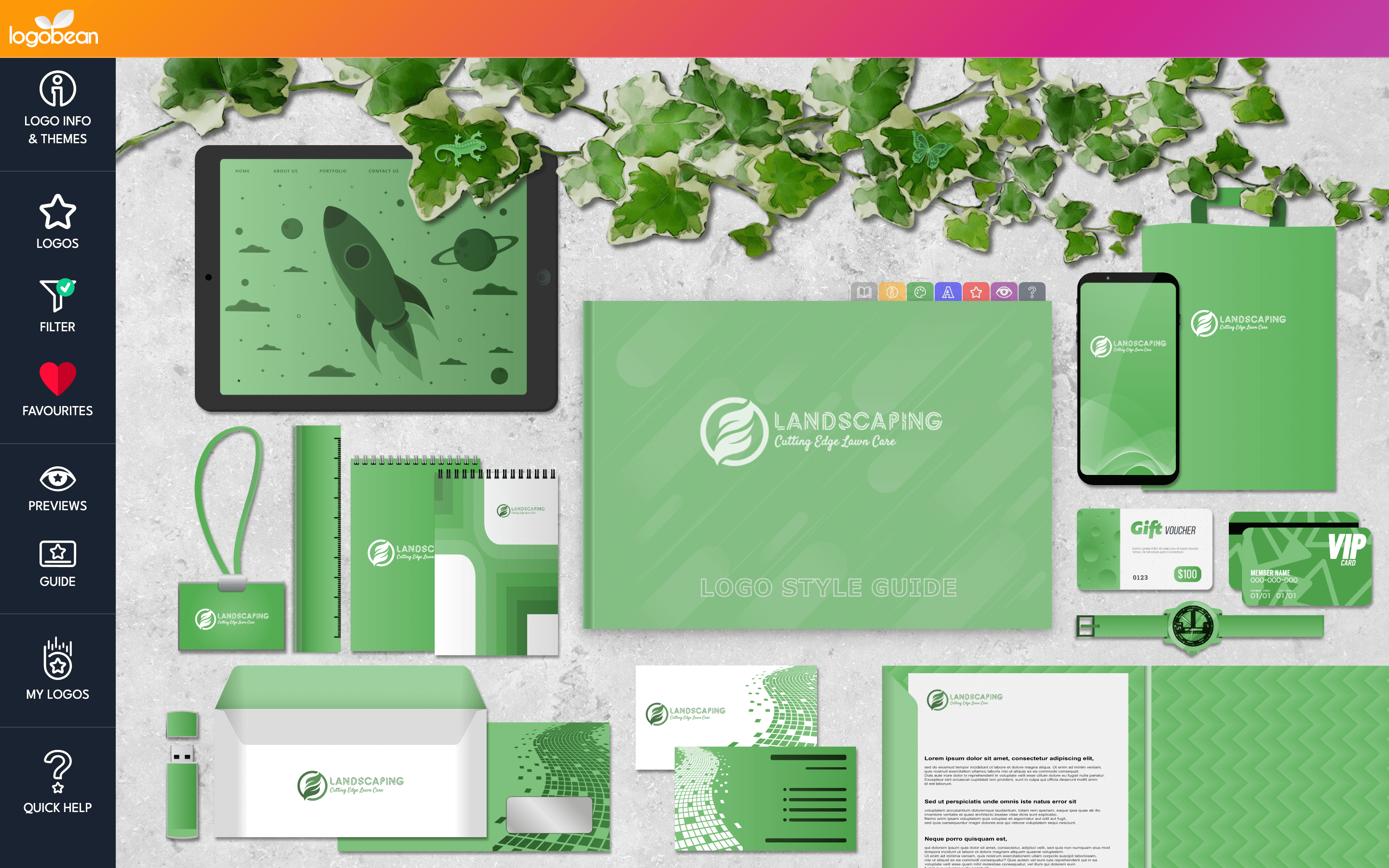 Landscaping logo mockup logobean preview 1