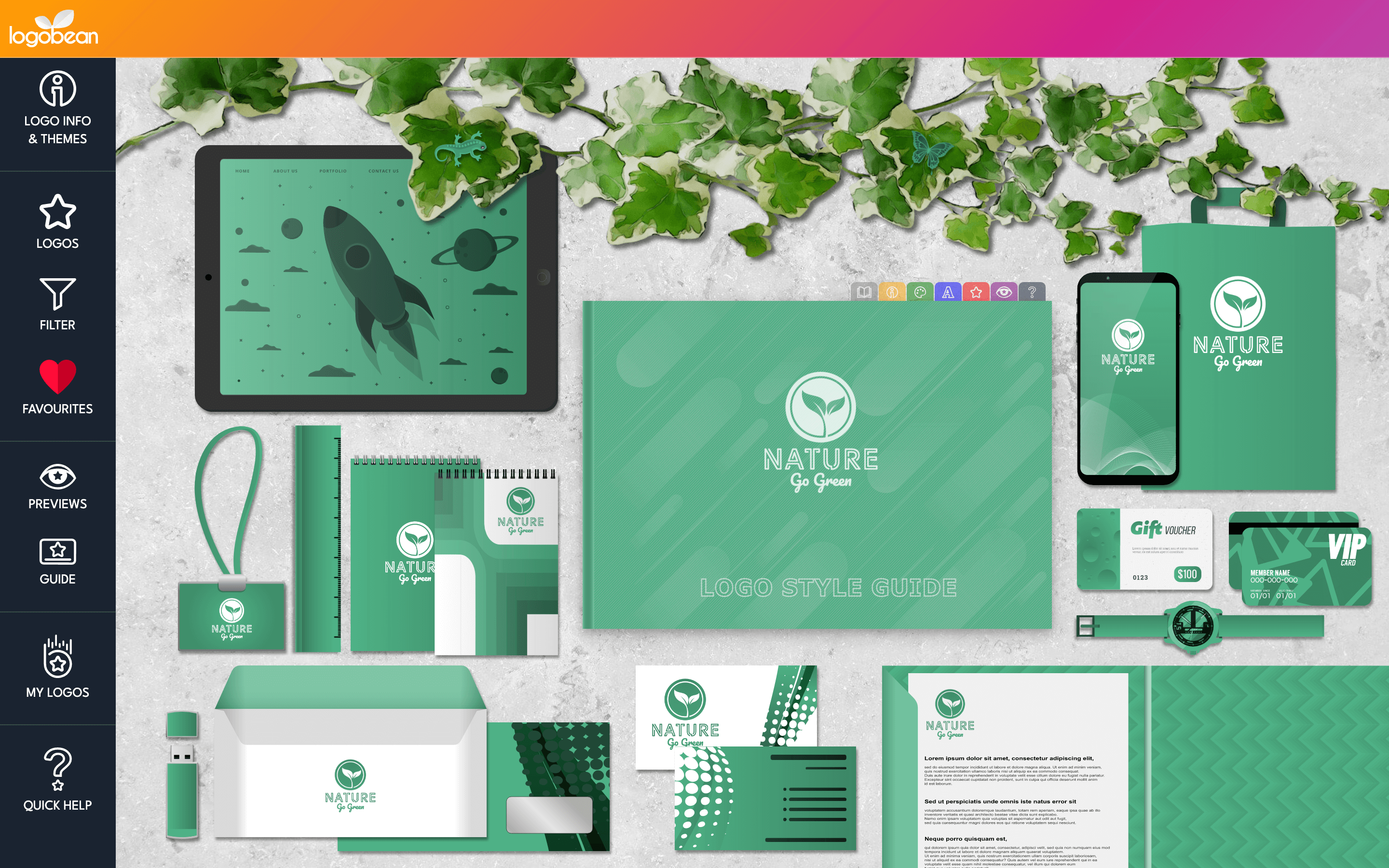 Nature logo mockup logobean preview 1