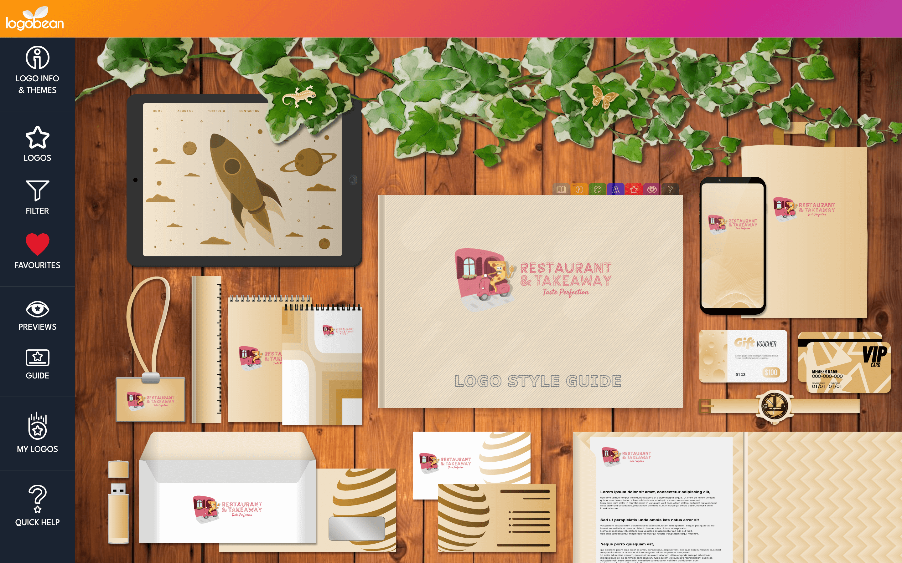 Restaurant logo mockup logobean preview 1